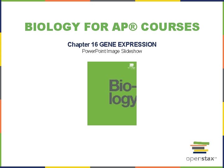 BIOLOGY FOR AP® COURSES Chapter 16 GENE EXPRESSION Power. Point Image Slideshow 