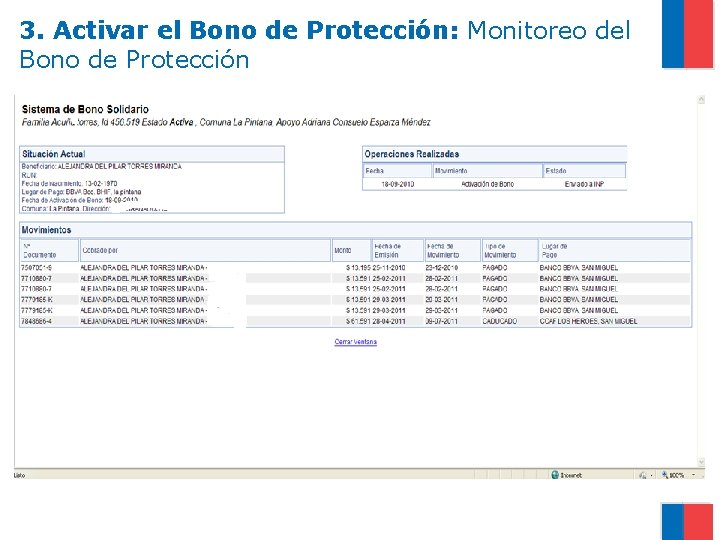 3. Activar el Bono de Protección: Monitoreo del Bono de Protección 