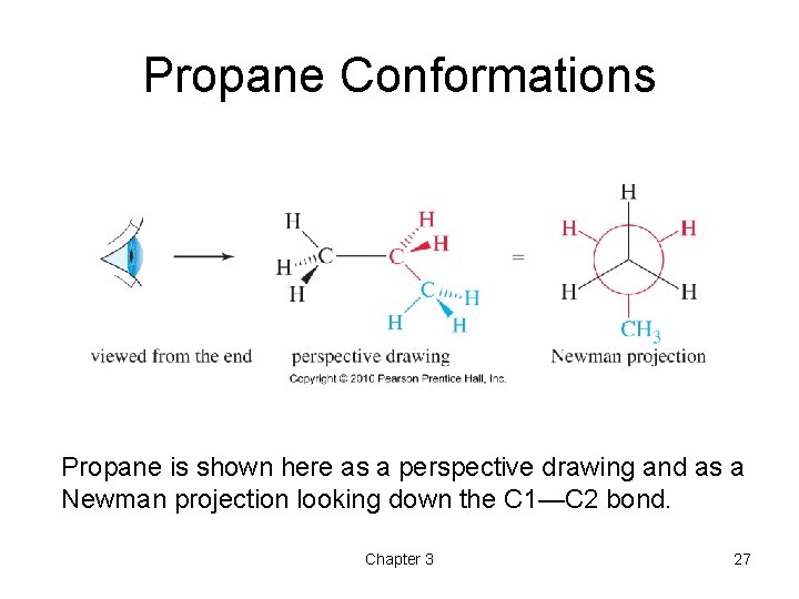 Propane Conformations Propane is shown here as a perspective drawing and as a Newman