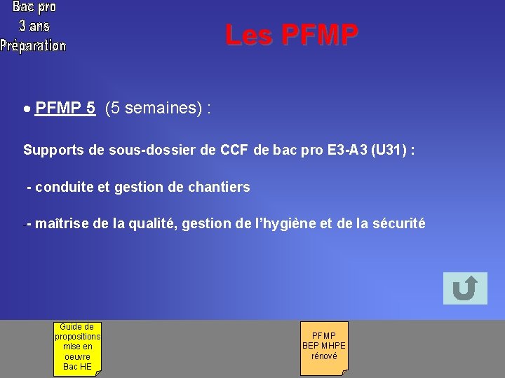 Les PFMP · PFMP 5 (5 semaines) : Supports de sous-dossier de CCF de