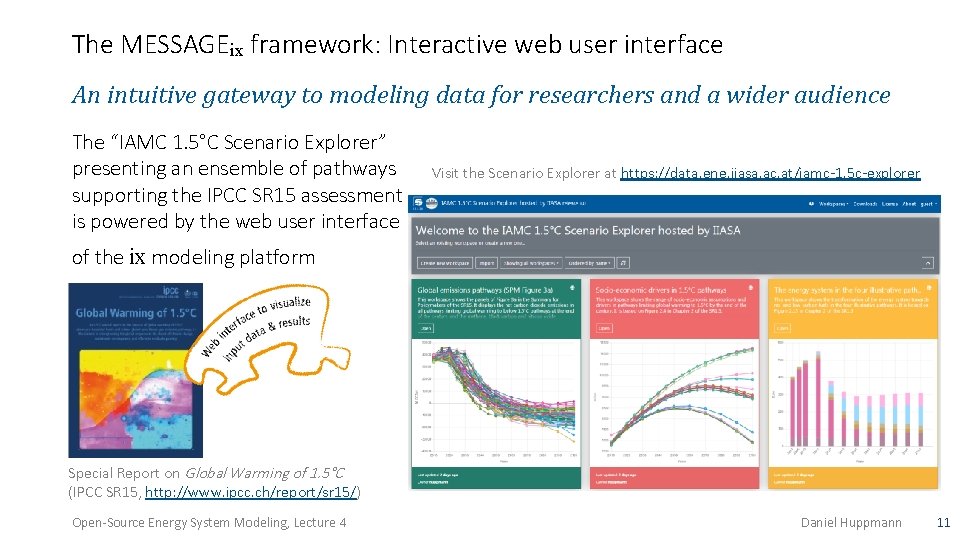 The MESSAGEix framework: Interactive web user interface An intuitive gateway to modeling data for