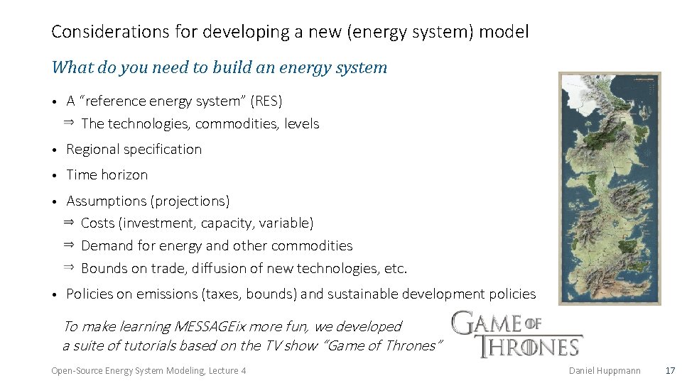 Considerations for developing a new (energy system) model What do you need to build