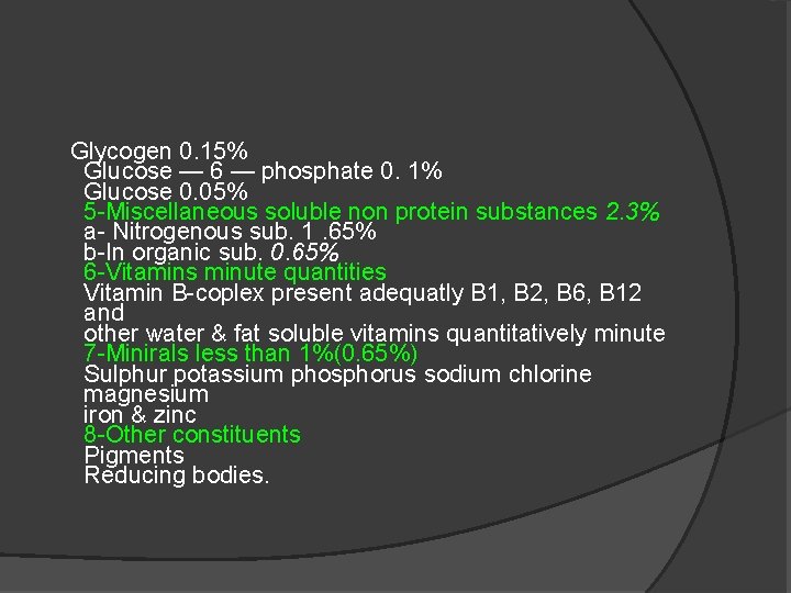 Glycogen 0. 15% Glucose — 6 — phosphate 0. 1% Glucose 0. 05% 5