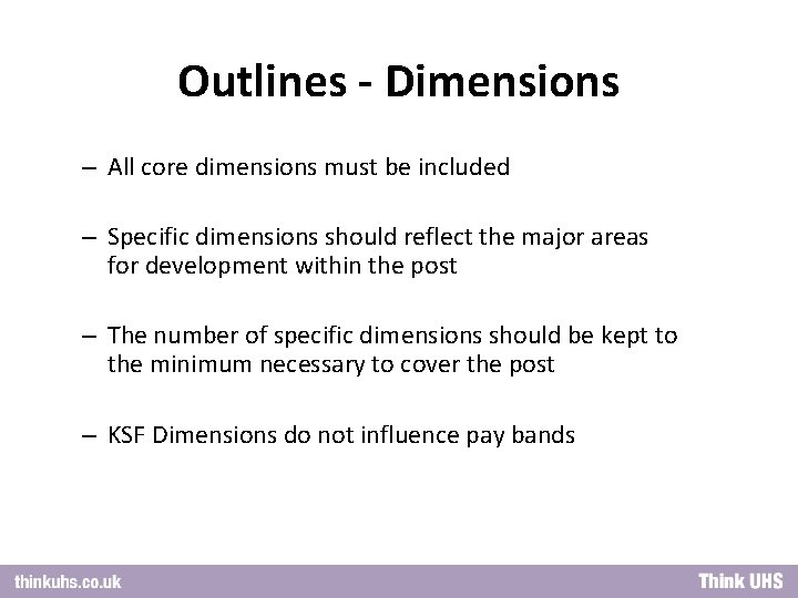 Outlines - Dimensions – All core dimensions must be included – Specific dimensions should