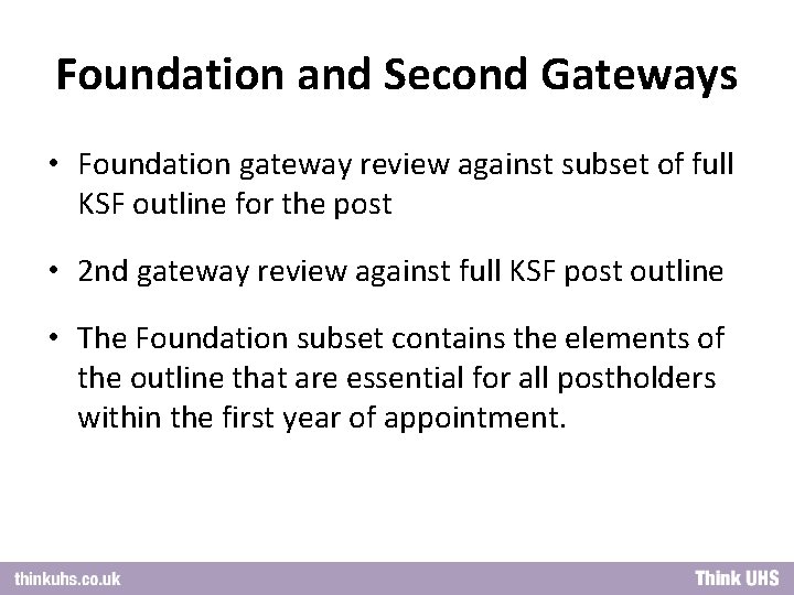 Foundation and Second Gateways • Foundation gateway review against subset of full KSF outline