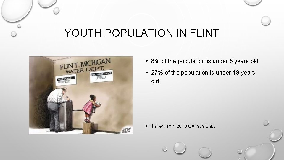 YOUTH POPULATION IN FLINT • 8% of the population is under 5 years old.