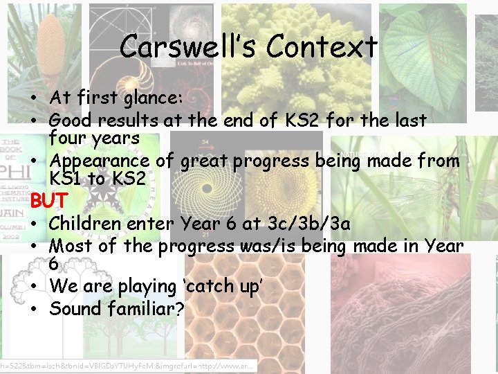 Carswell’s Context • At first glance: • Good results at the end of KS