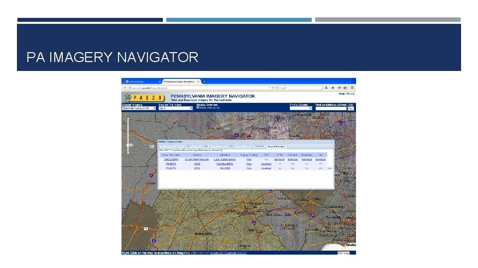 PA IMAGERY NAVIGATOR 