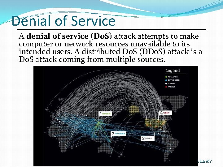 Denial of Service A denial of service (Do. S) attack attempts to make computer