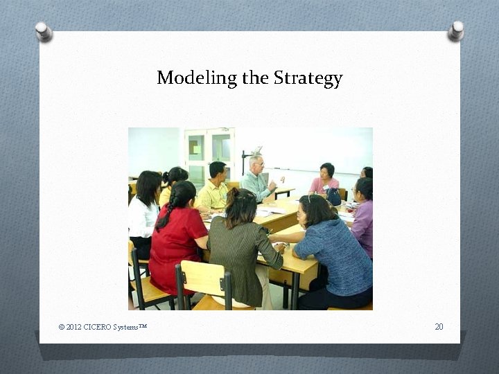 Modeling the Strategy © 2012 CICERO Systems™ 20 