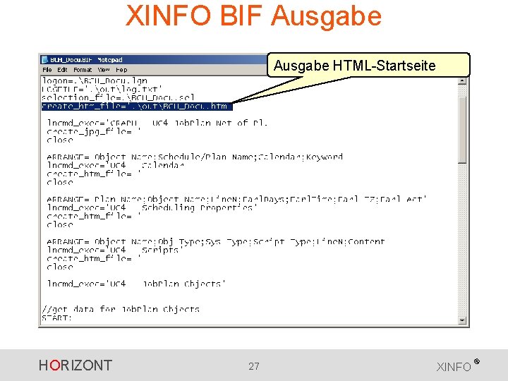 XINFO BIF Ausgabe HTML-Startseite HORIZONT 27 XINFO ® XINFO BIF Ausgabe HTML-Startseite HORIZONT 27 XINFO ®