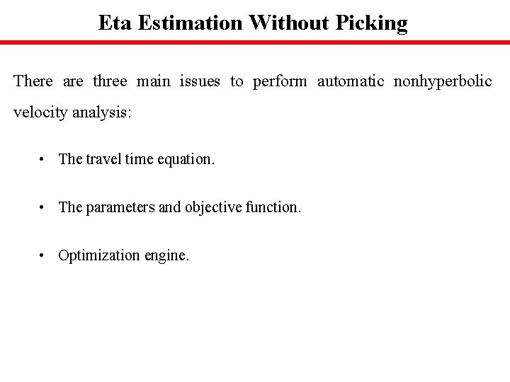Eta Problem Solving Calculation High resolution velocity analysis for resource plays estimating