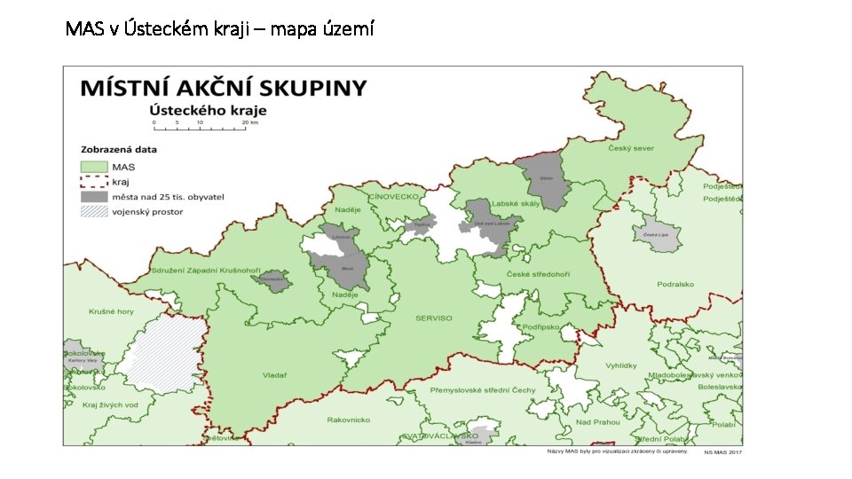 MAS v Ústeckém kraji – mapa území 