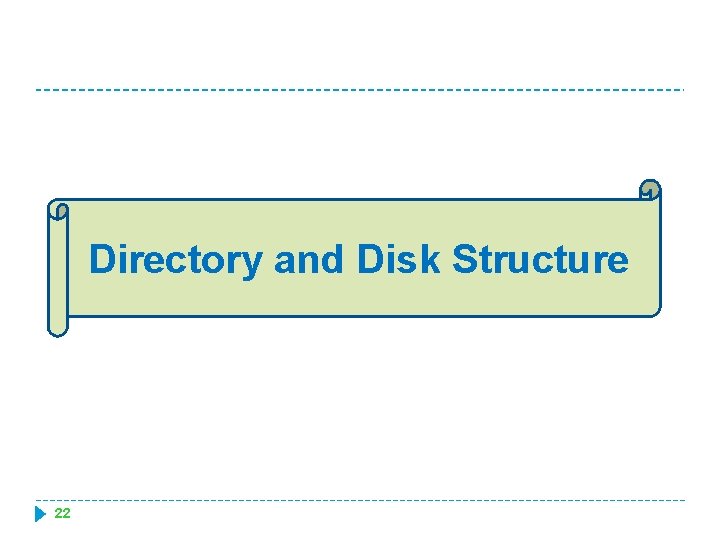 Directory and Disk Structure 22 