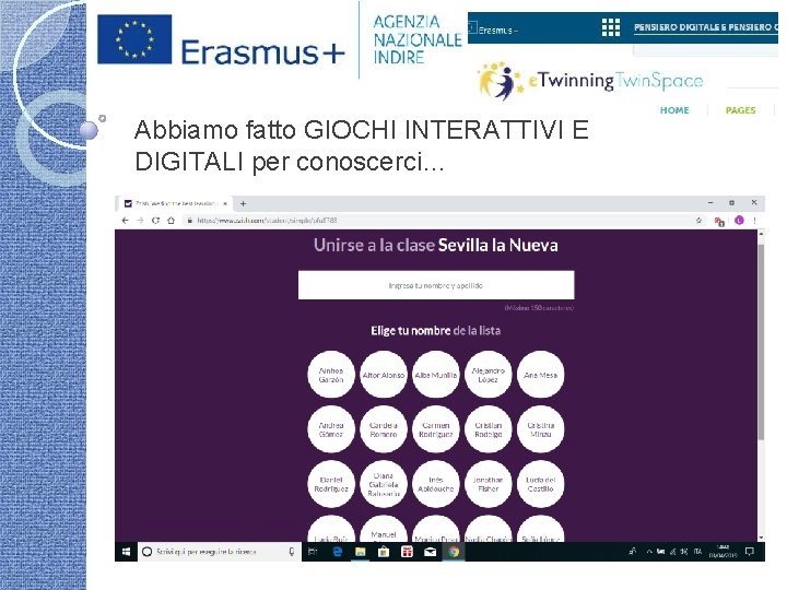 Abbiamo fatto GIOCHI INTERATTIVI E DIGITALI per conoscerci… 