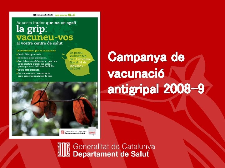 Campanya de vacunació antigripal 2008 -9 