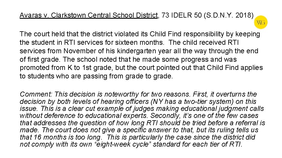 Avaras v. Clarkstown Central School District, 73 IDELR 50 (S. D. N. Y. 2018)