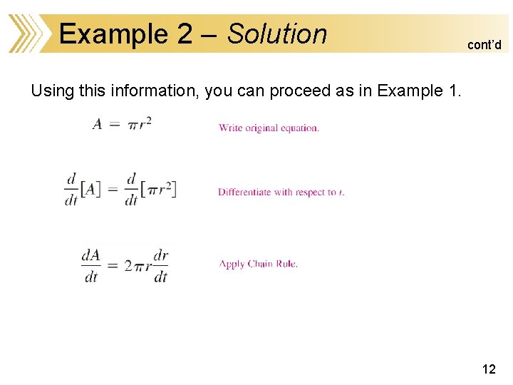 Example 2 – Solution cont’d Using this information, you can proceed as in Example