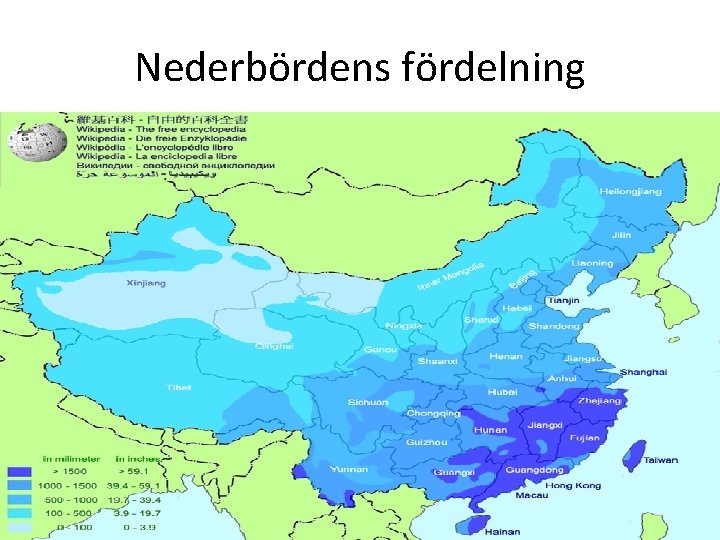 Nederbördens fördelning 