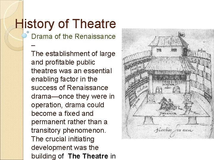 History of Theatre Drama of the Renaissance – The establishment of large and profitable