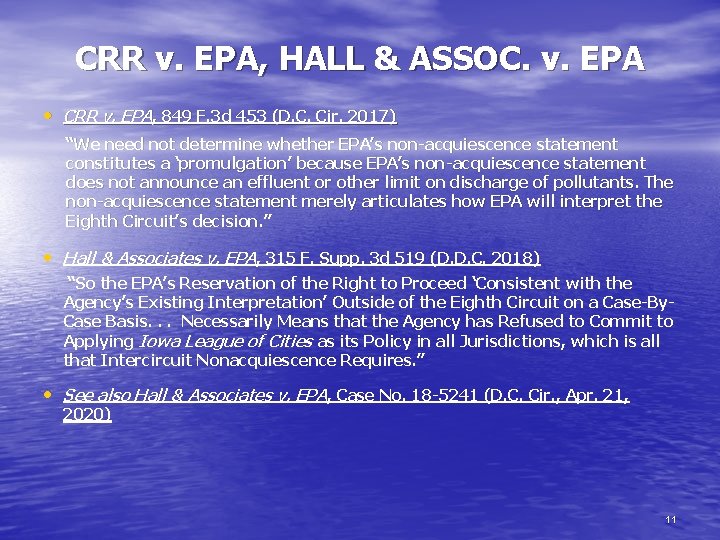 CRR v. EPA, HALL & ASSOC. v. EPA • CRR v. EPA, 849 F.