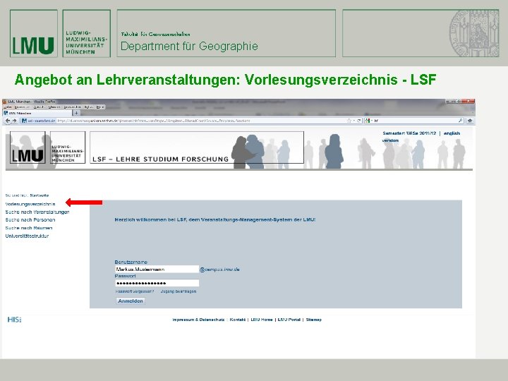 Fakultät für Geowissenschaften Department für Geographie Angebot an Lehrveranstaltungen: Vorlesungsverzeichnis - LSF 