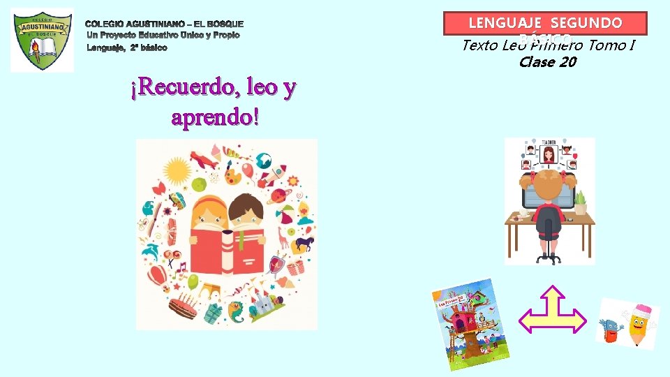 LENGUAJE SEGUNDO Texto Leo. BÁSICO Primero Tomo I Clase 20 ¡Recuerdo, leo y aprendo!