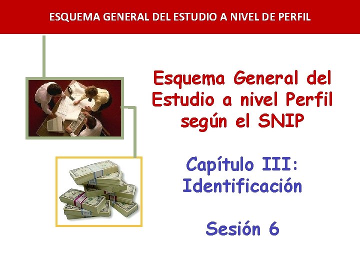 ESQUEMA GENERAL DEL ESTUDIO A NIVEL DE PERFIL Esquema General del Estudio a nivel