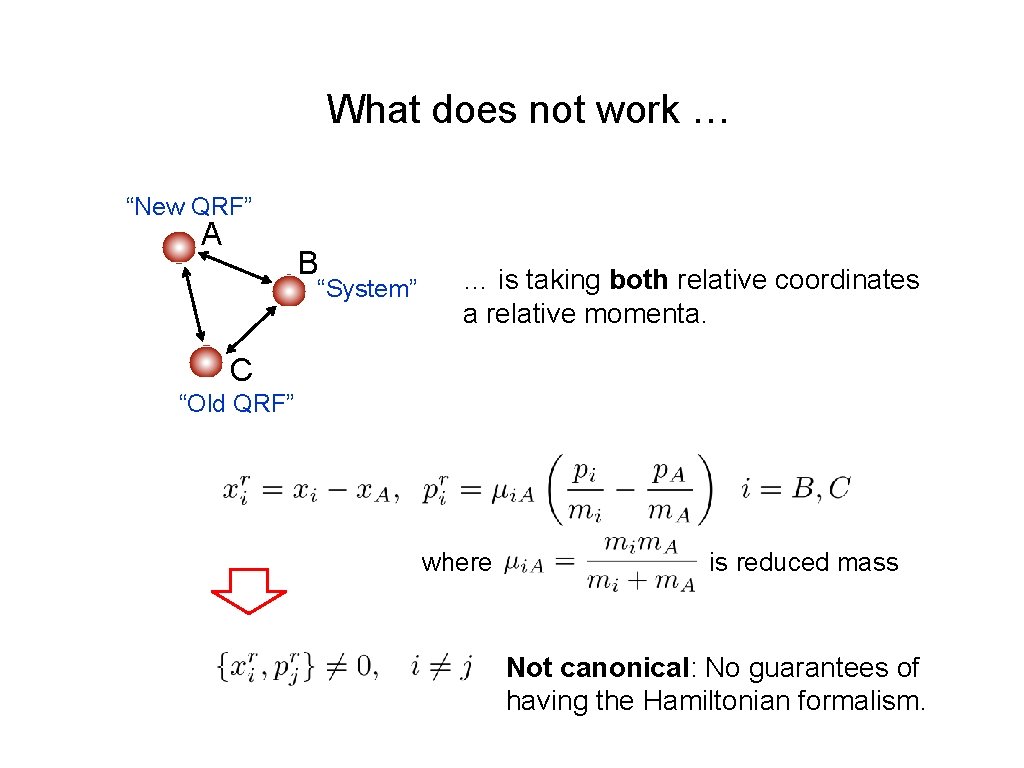 What does not work … “New QRF” A B “System” … is taking both