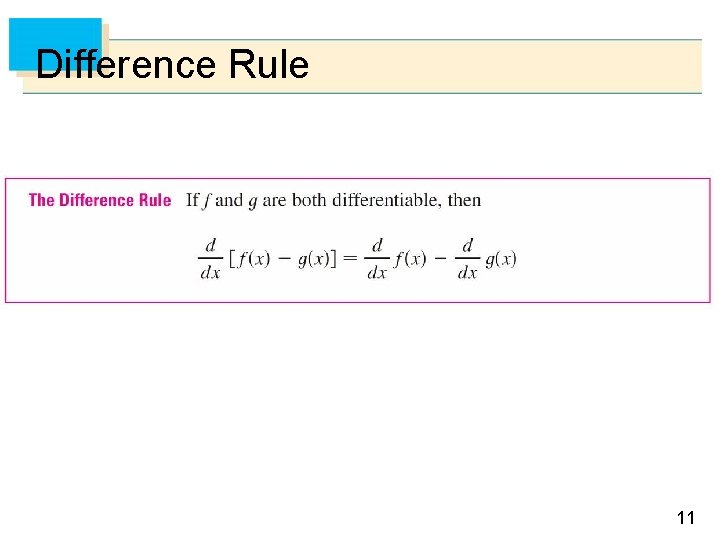 Difference Rule 11 