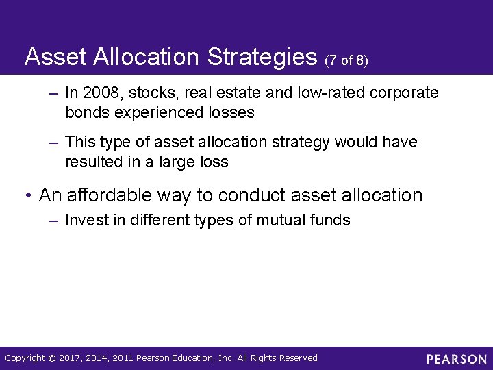 Asset Allocation Strategies (7 of 8) – In 2008, stocks, real estate and low-rated
