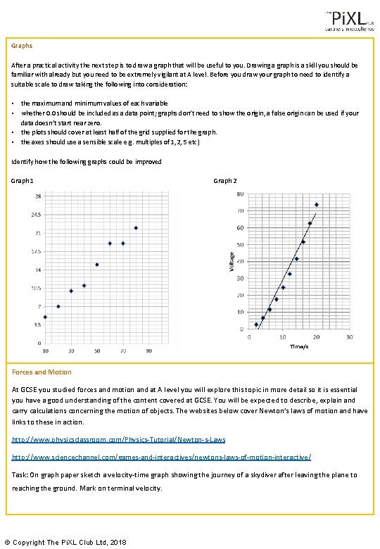 Graphs After a practical activity the next step is to draw a graph that Graphs After a practical activity the next step is to draw a graph that