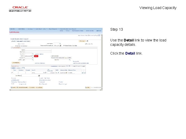 Viewing Load Capacity Step 13 Use the Detail link to view the load capacity