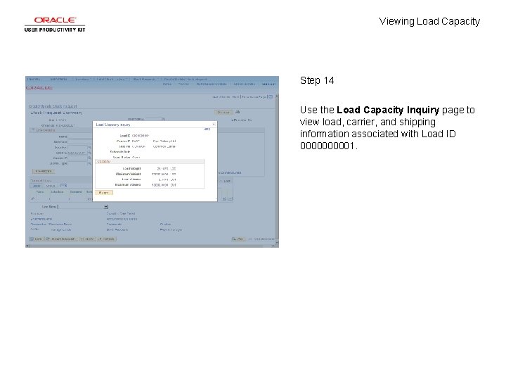 Viewing Load Capacity Step 14 Use the Load Capacity Inquiry page to view load,