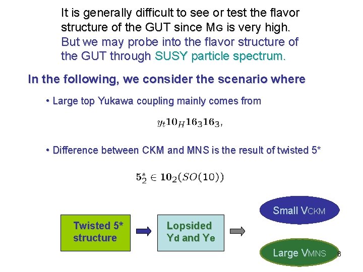 It is generally difficult to see or test the flavor structure of the GUT