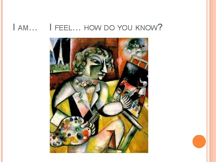 I AM… I FEEL… HOW DO YOU KNOW? 