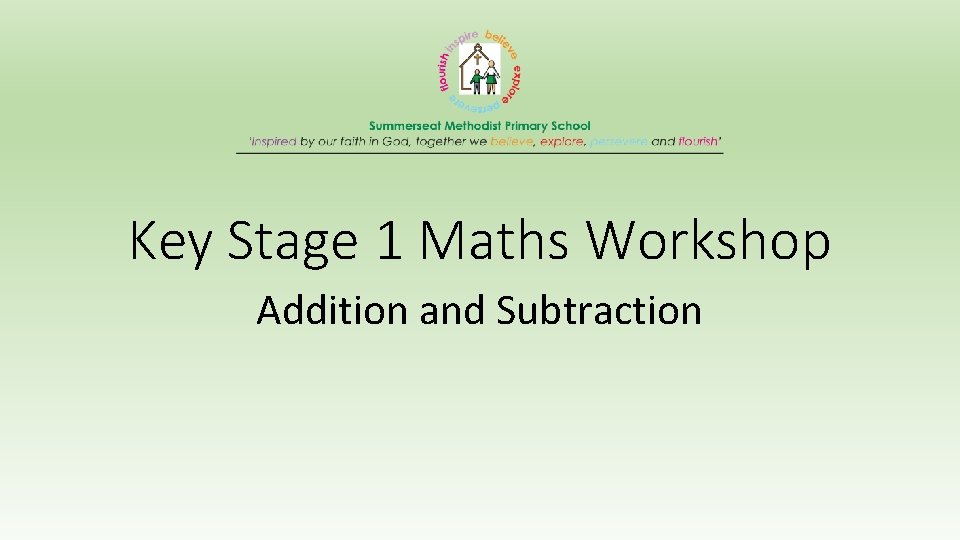 Key Stage 1 Maths Workshop Addition and Subtraction 