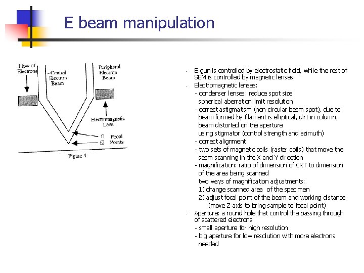E beam manipulation • • • E-gun is controlled by electrostatic field, while the