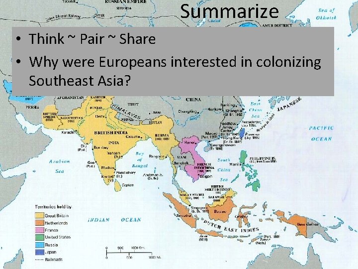 Summarize • Think ~ Pair ~ Share • Why were Europeans interested in colonizing