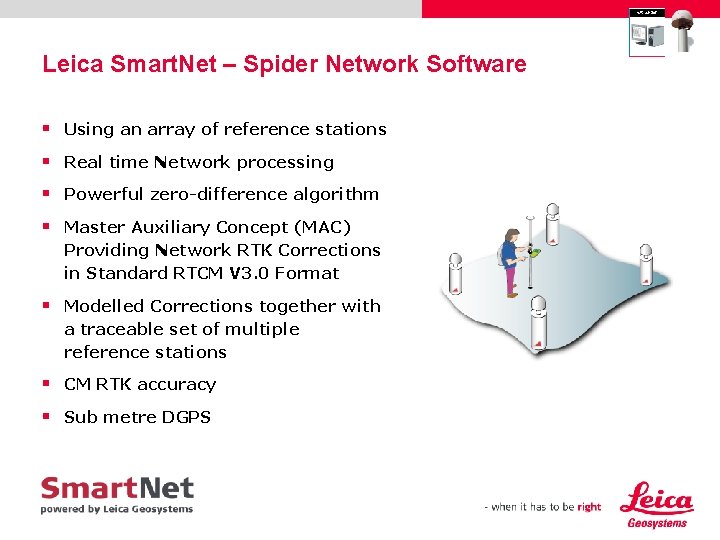 Leica Smart. Net – Spider Network Software § Using an array of reference stations