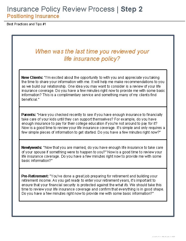 Insurance Policy Review Process | Step 2 Positioning Insurance Best Practices and Tips #1