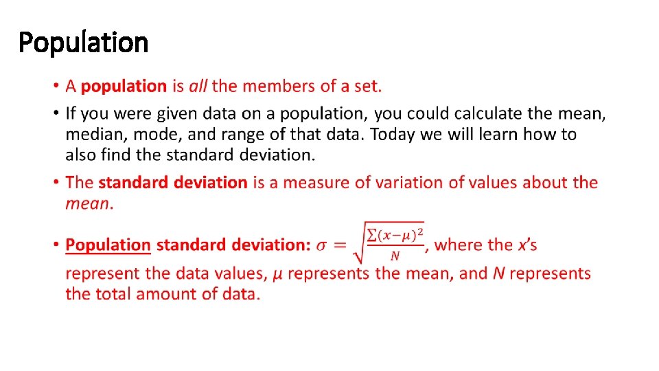 Population • Population •