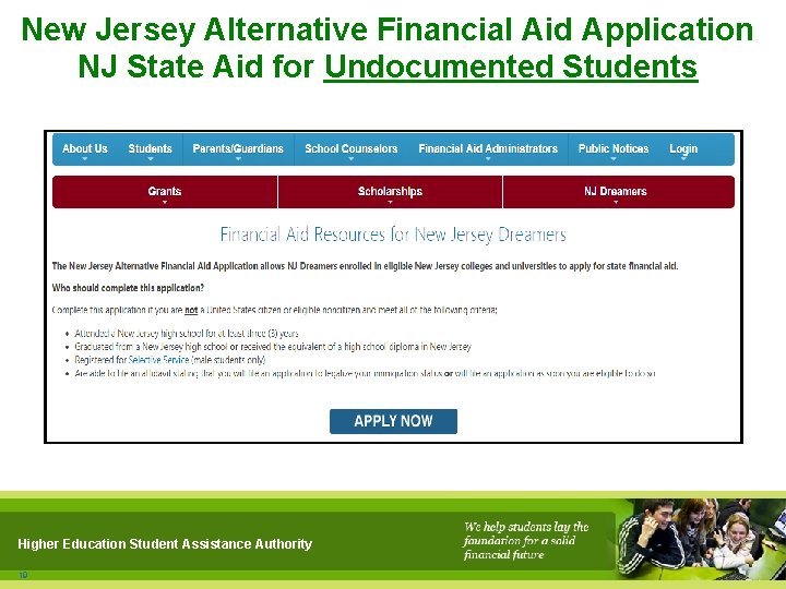 New Jersey Alternative Financial Aid Application NJ State Aid for Undocumented Students Higher Education