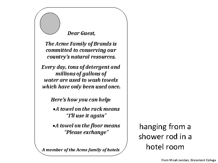 Dear Guest, The Acme Family of Brands is committed to conserving our country’s natural Dear Guest, The Acme Family of Brands is committed to conserving our country’s natural