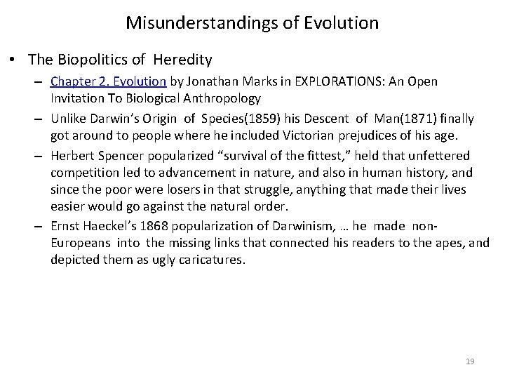Misunderstandings of Evolution • The Biopolitics of Heredity – Chapter 2. Evolution by Jonathan