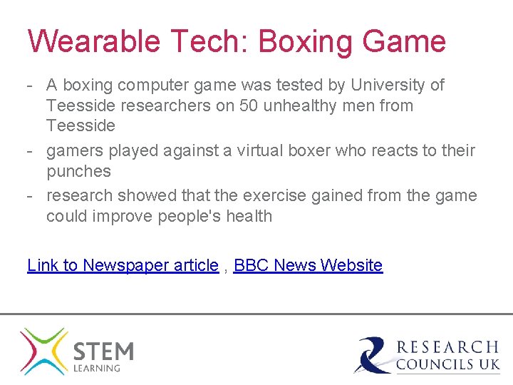 Wearable Tech: Boxing Game - A boxing computer game was tested by University of