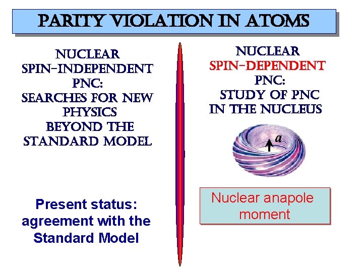 parity violation in atoms nuclear spin-independent pnc: searches for new physics beyond the standard