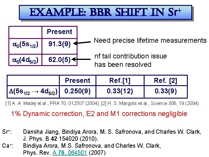 example: bbr shift in sr+ Present a 0(5 s 1/2) 91. 3(9) Need precise