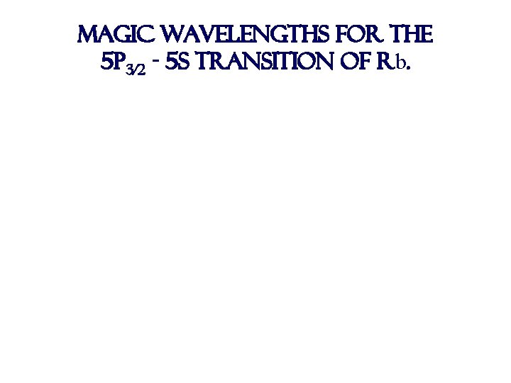 Magic wavelengths for the 5 p 3/2 - 5 s transition of Rb. 
