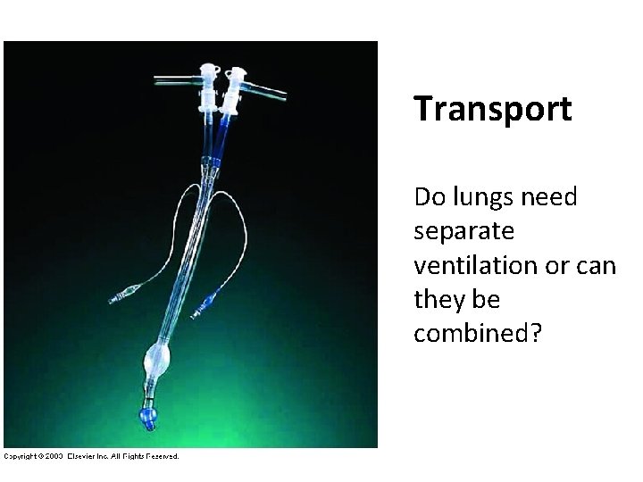 Transport Do lungs need separate ventilation or can they be combined? 